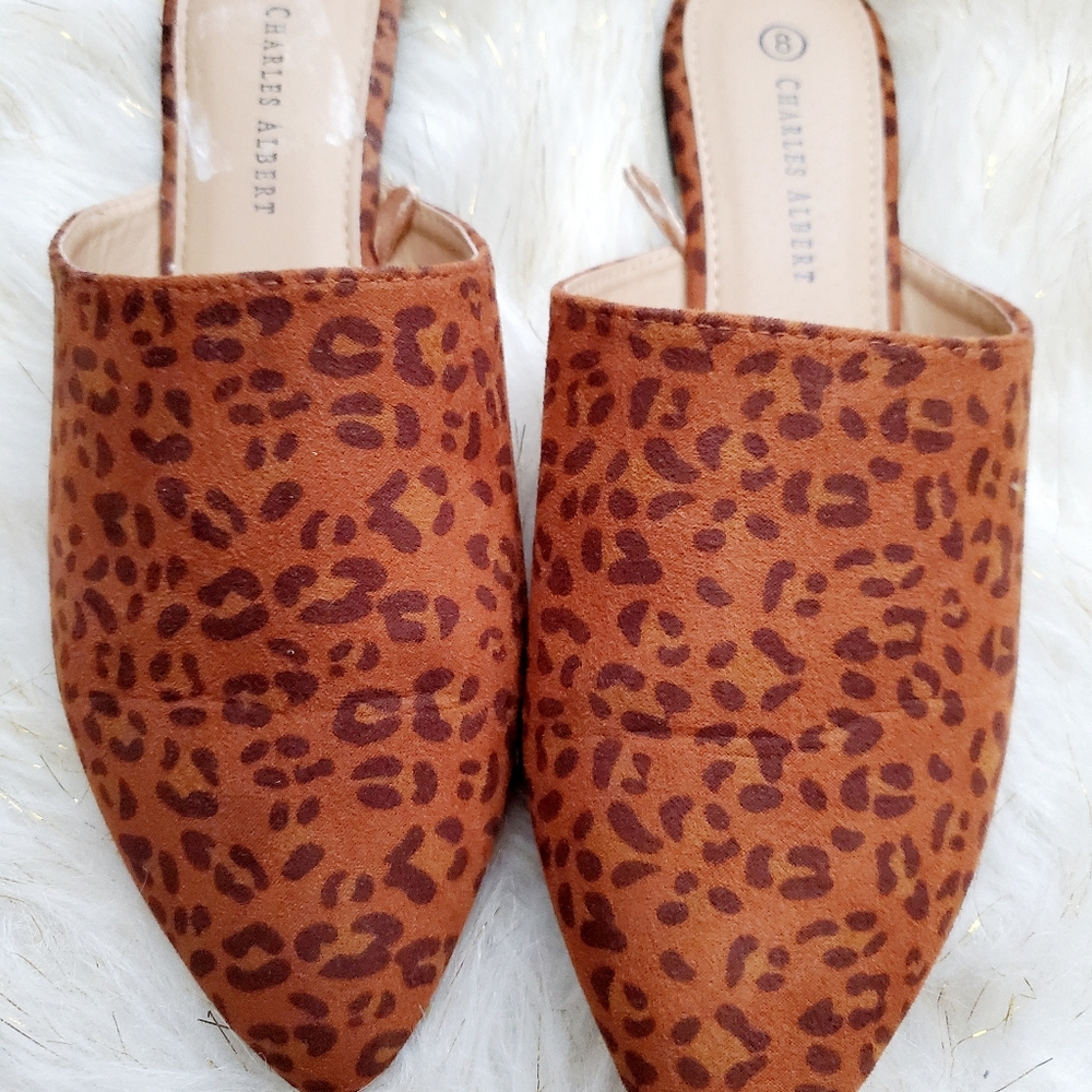 Charles Albert cheetah-print slip on flats - Picture 4 of 5